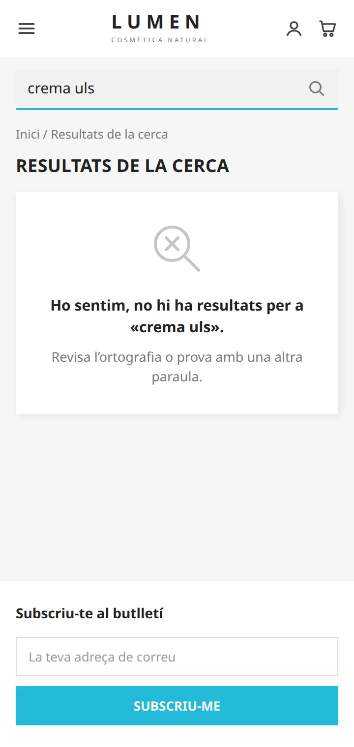Cercador natiu de PrestaShop al mòbil: 0 resultats per una errada
